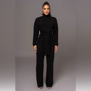 JLUXLABEL 	Black Ivy Sweater Knit Pant Set - XL
